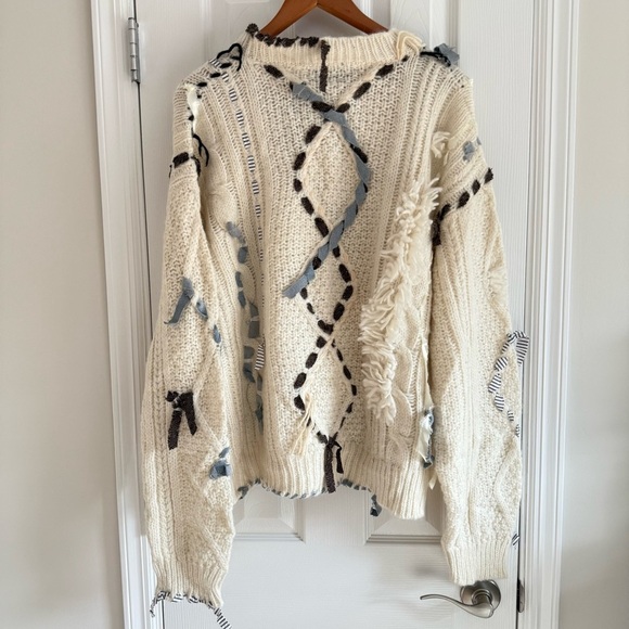 LINGUA FRANCA Jade Cable Knit Crewneck Sweater Alpaca Wool Size 2X - Picture 6 of 13
